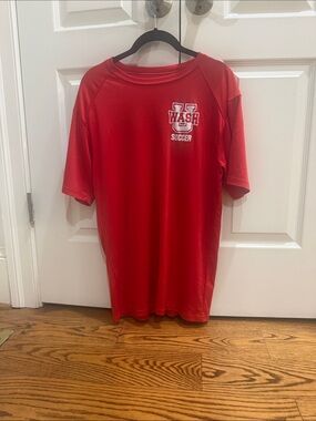 WASH U Soccer Red Performance Tee